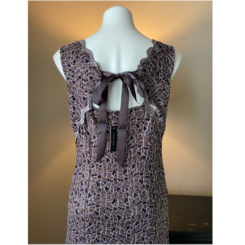Candalite - Women’s Formal Lace V-Neck Godet Skirt Dress (M) - Picture 7 of 11